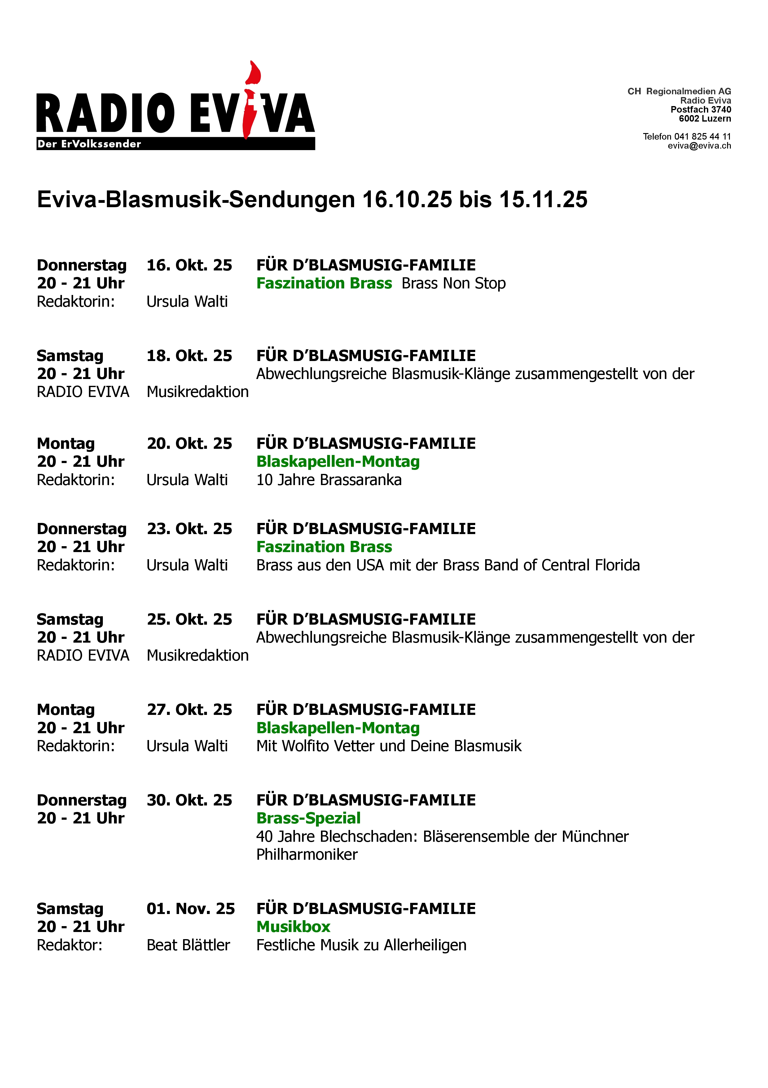 Eviva-Blasmusik-Sendungen 16.10. - 15.11.25-0001
